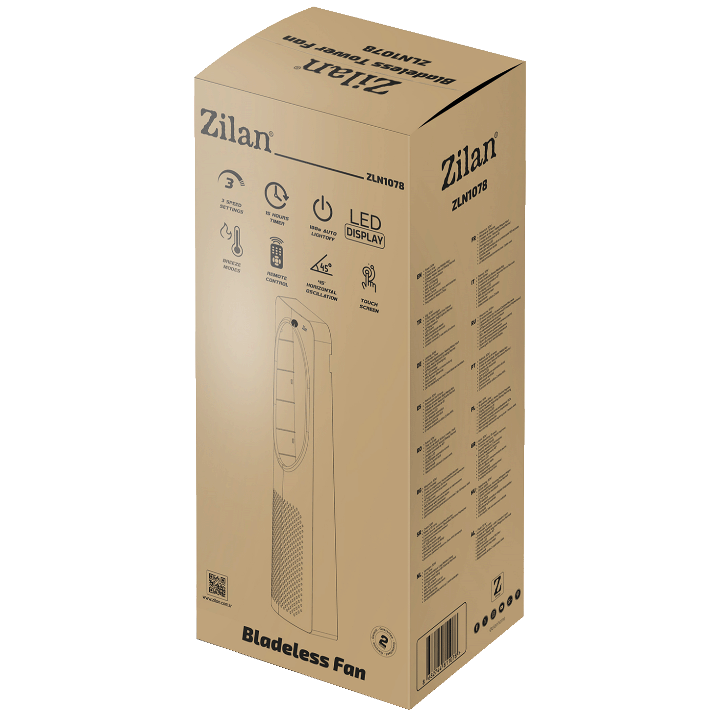 Zilan Ventilator stupni, 50W, LED zaslon, 45° oscilacija - ZLN1078