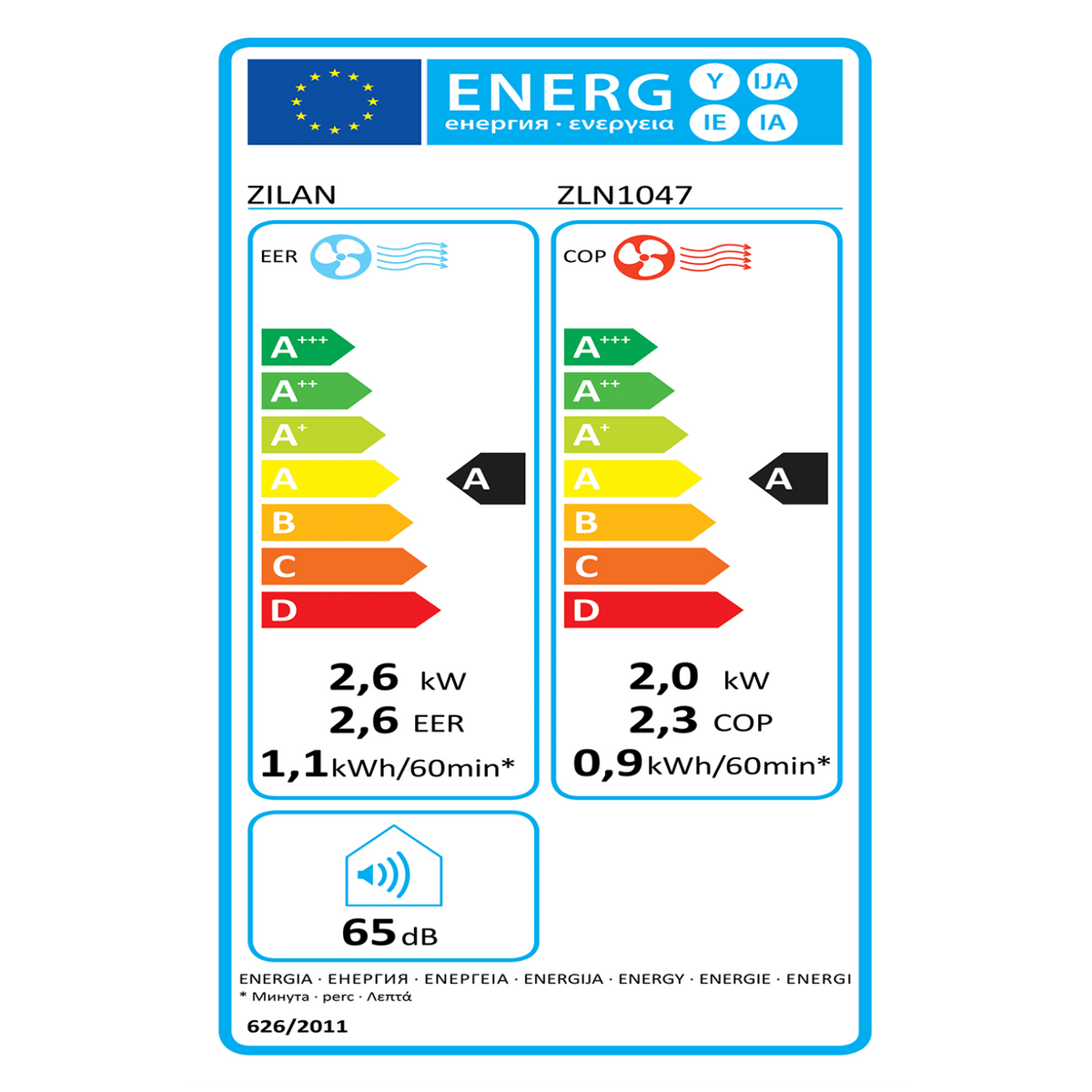 Zilan Prijenosni/Mobilni klima uređaj, 9000Btu, 3u1, 1010W, WiFi - ZLN1047
