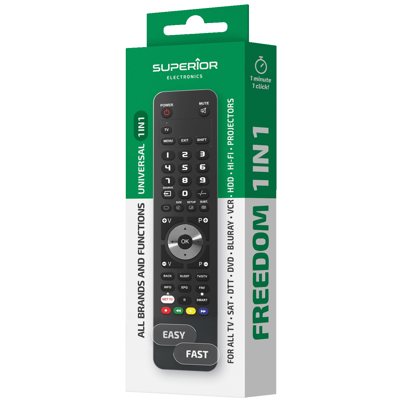 Superior Daljinski upravljač, za 1 uređaj, PC programiranje - SUPERIOR 1:1 FREEDOM - black