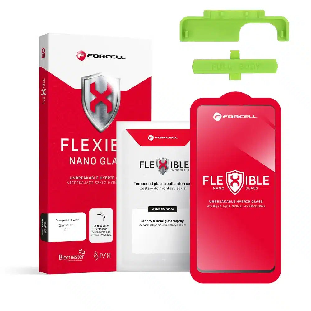Forcell Flexible 5D - hibridno staklo za Samsung Galaxy S10 crno (Hot Bending) - radi čitač