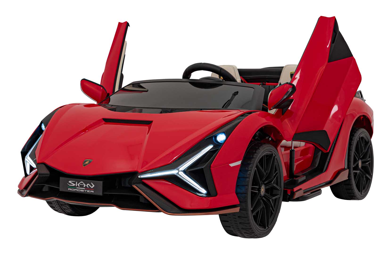 Licencirani auto na akumumulator Lamborghini SIAN 4x100W - dvosjed - crveni