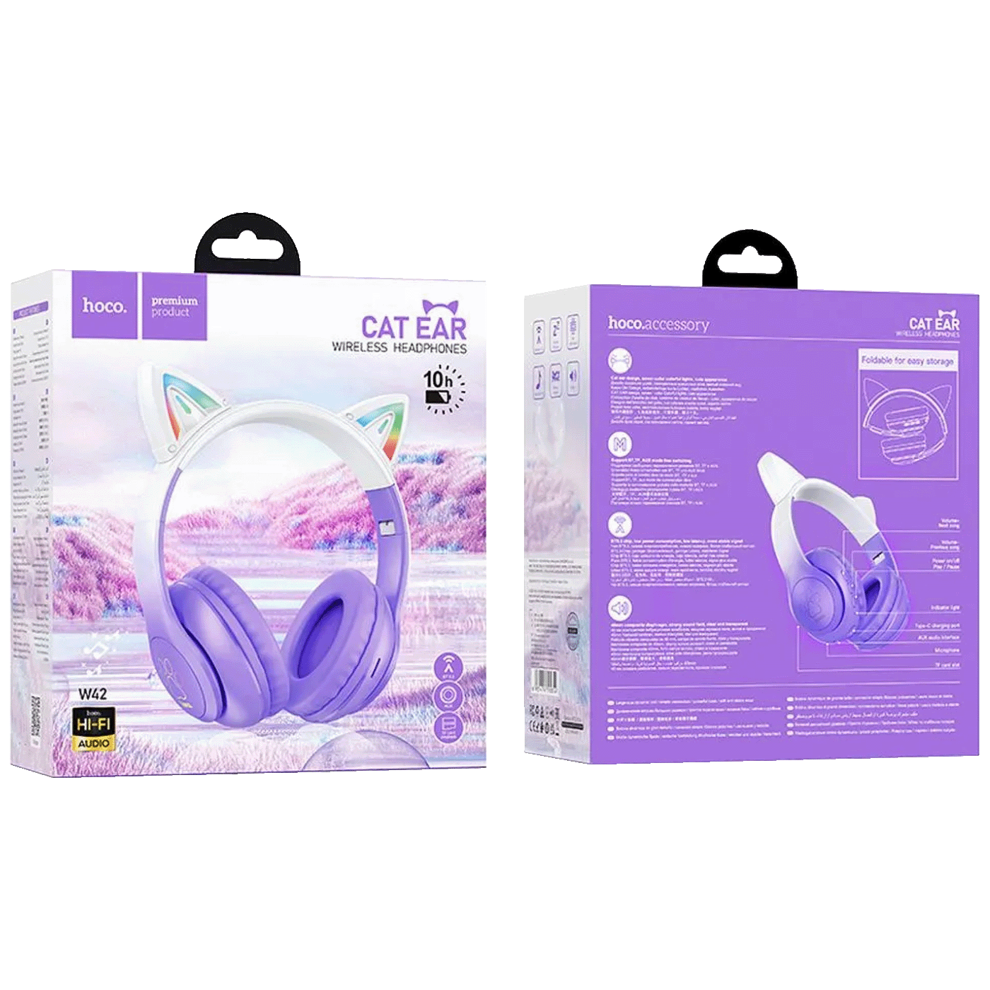hoco. Slušalice bežične sa mikrofonom, Bluetooth - W42 Cat Ears, Cherry Blossom