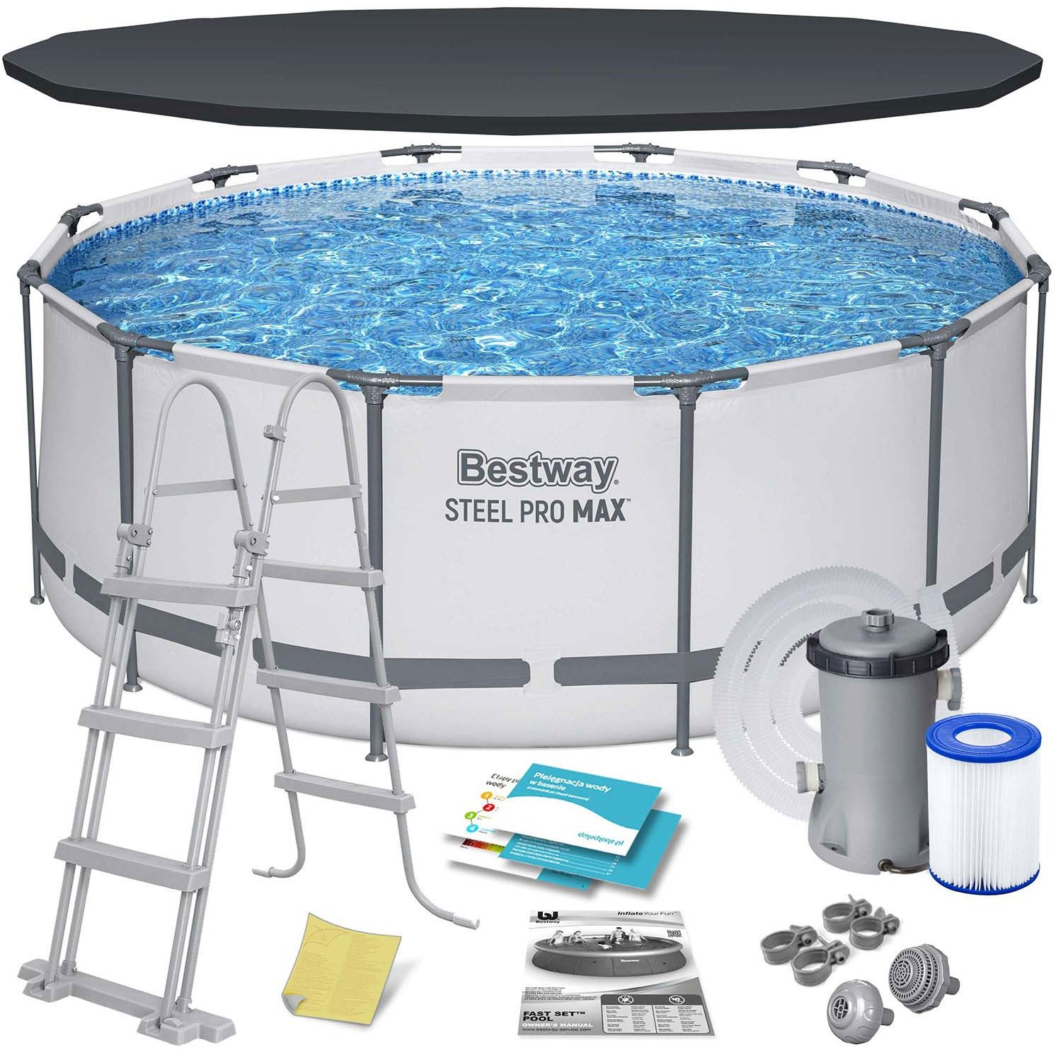 Bestway Steel Pro Max 56420 Uokvireni bazen Okrugao 10250 L Sivo