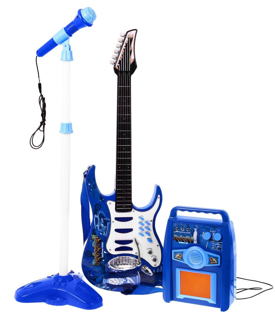 Dječja gitara sa pojačalom i mikrofonom Amp - Plava
