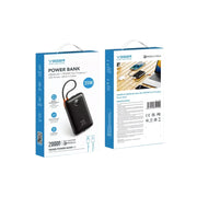 VEGER powerbank 20000 mAh s ugrađenim kabelima Type C / Lightning PD QC3.0 35W K2 (W2068) crni