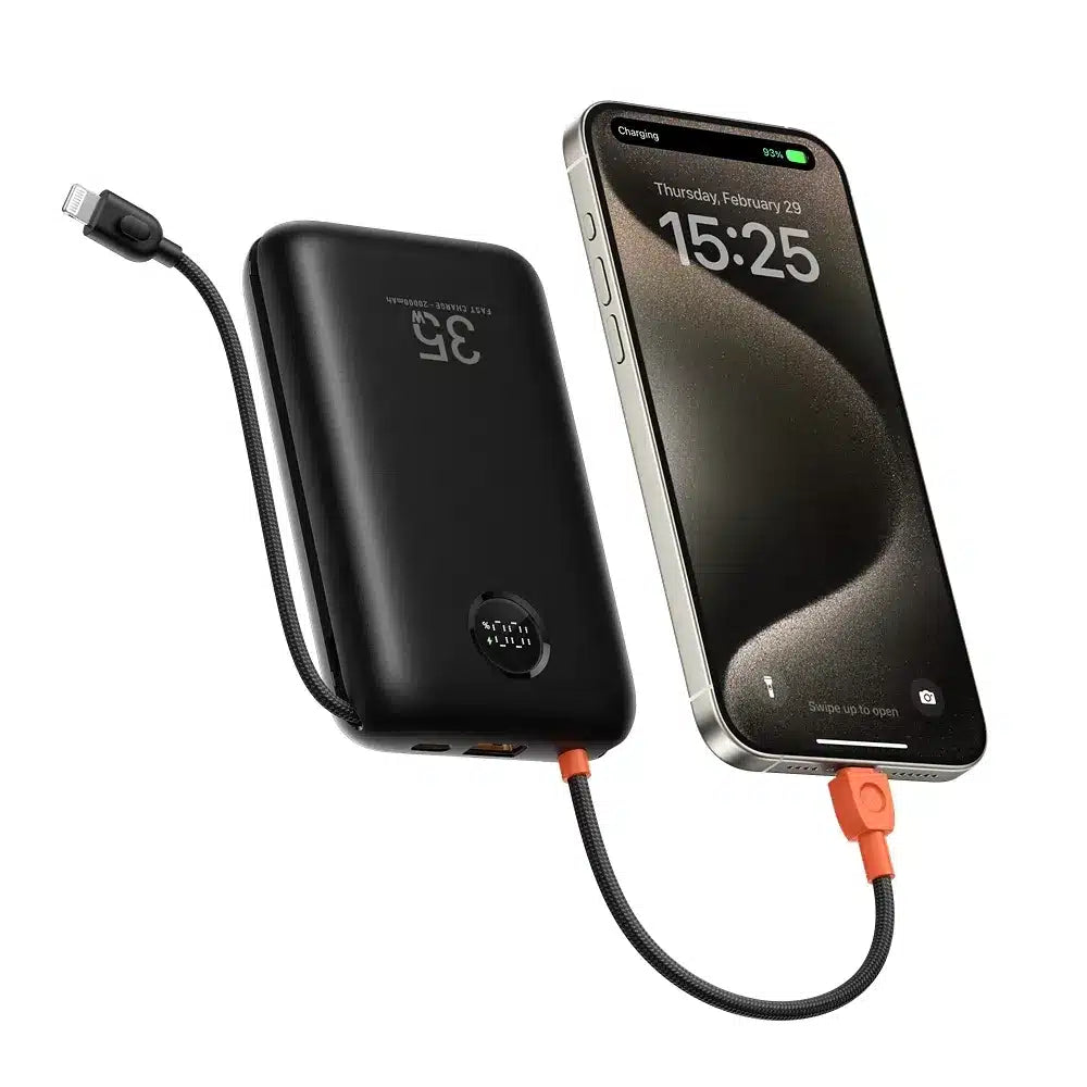 VEGER powerbank 20000 mAh s ugrađenim kabelima Type C / Lightning PD QC3.0 35W K2 (W2068) crni
