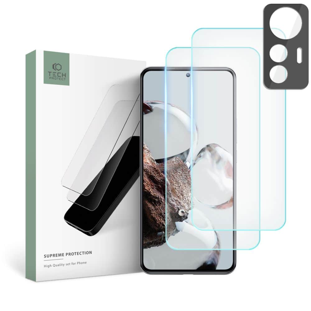 TECH-PROTECT SUPREME SET KALJENO STAKLO+STAKLO ZA KAMERU ZA XIAOMI 12T CLEAR