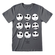 Unisex Majica Kratkih Rukava The Nightmare Before Christmas Many Faces Tamno sivo