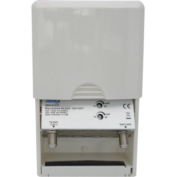 ZODIAC Pojačalo antensko, 1 ulaz 1 izlaz, 15/30dB - ZDA-3111F