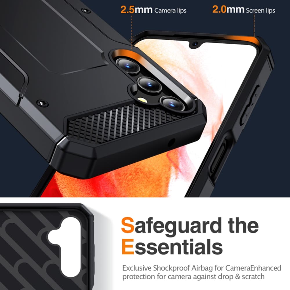 Techsuit – Hybrid Armor Kickstand zaštitna maska za Samsung Galaxy A14 4G / A14 5G – crna
