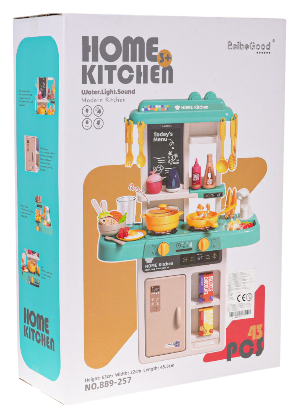 Dječja kuhinja za igru Kitchenette sasvjetlosnim - 43 elemenata - plava