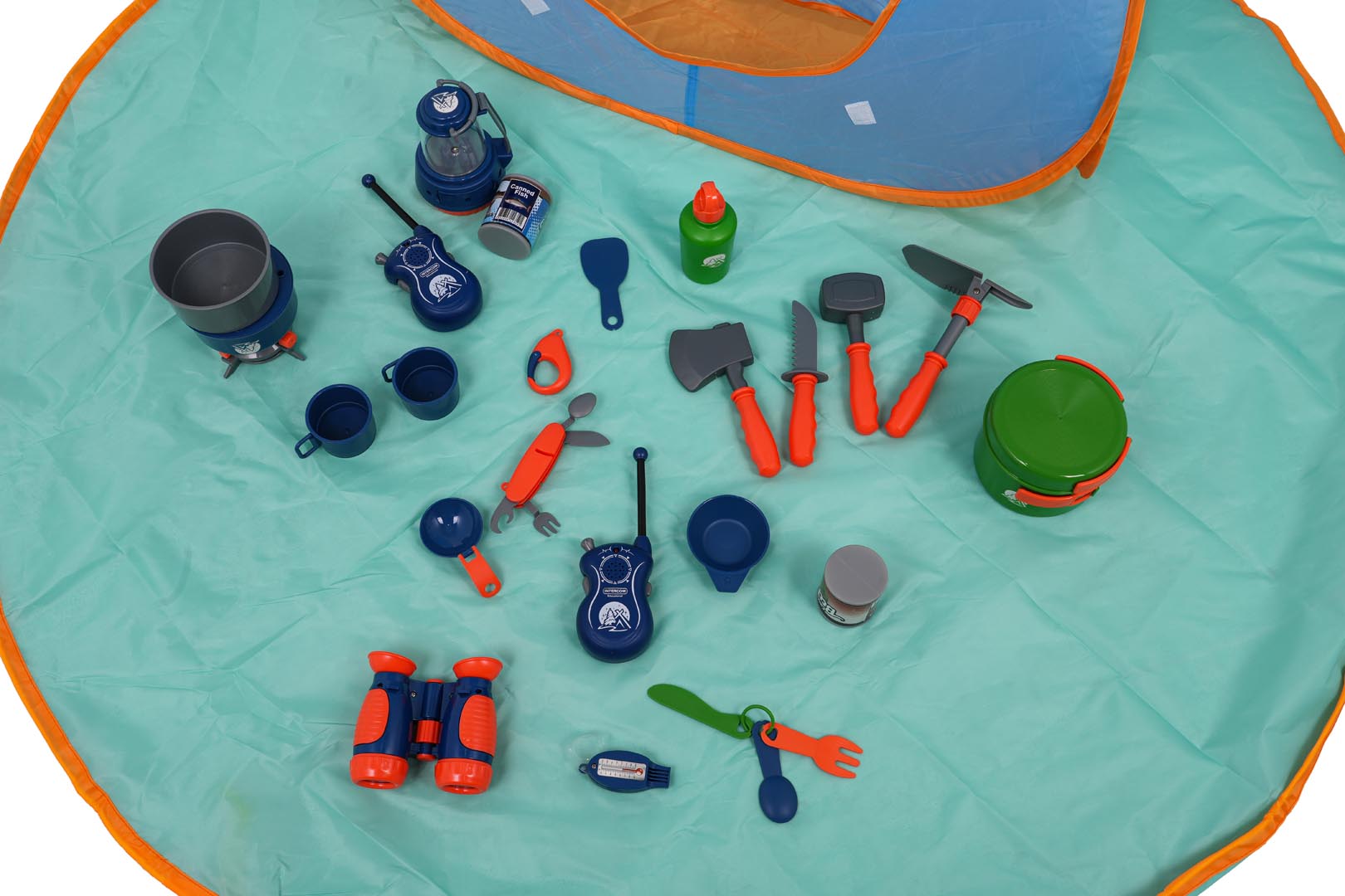 Dječji šator za igru MEGA Camping + rekviziti za kampiranje