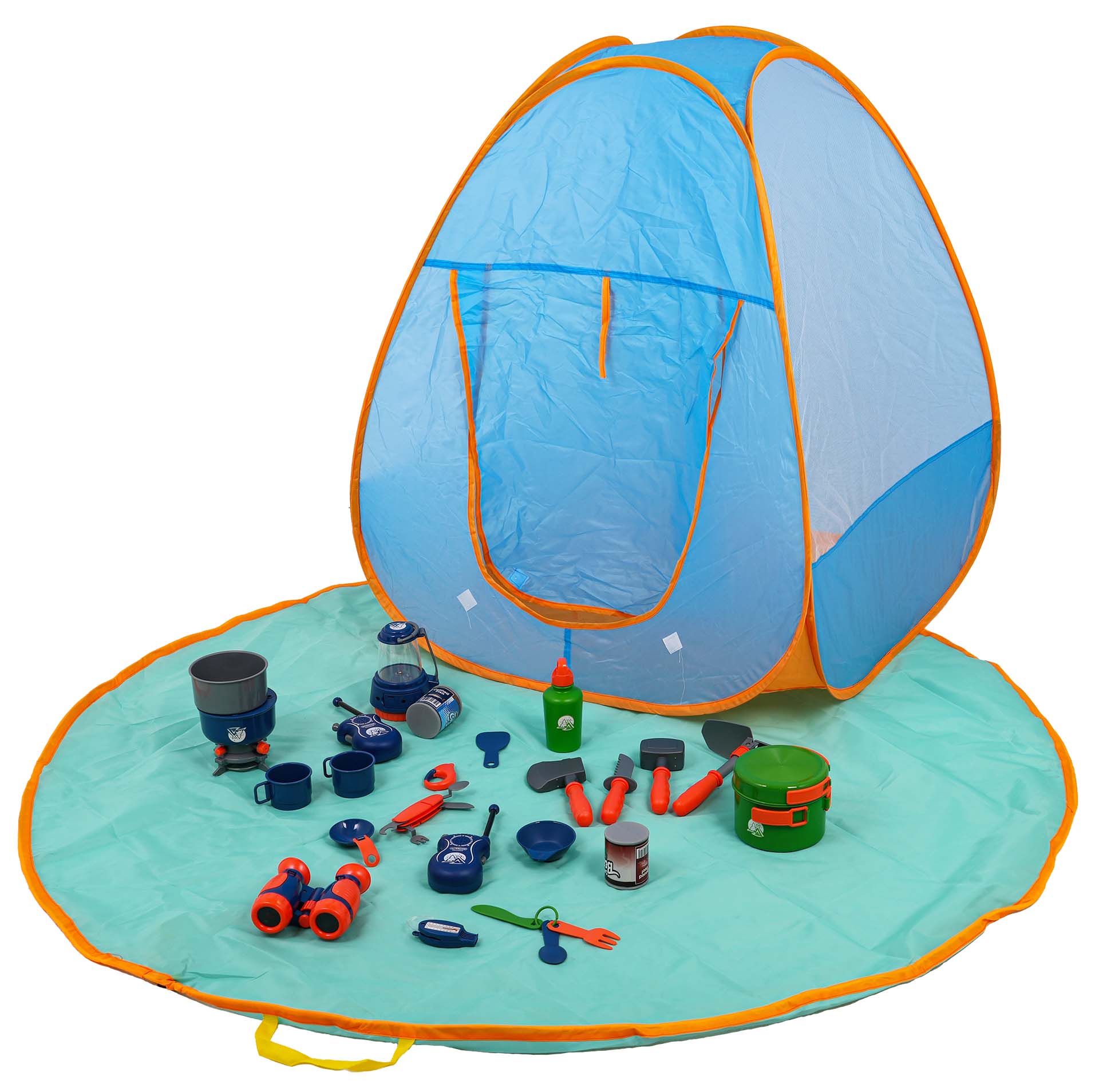 Dječji šator za igru MEGA Camping + rekviziti za kampiranje