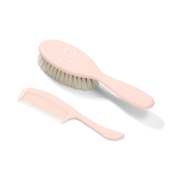 BabyOno Četka i češalj za kosu, s prirodnim vlaknima-supersoft, roza