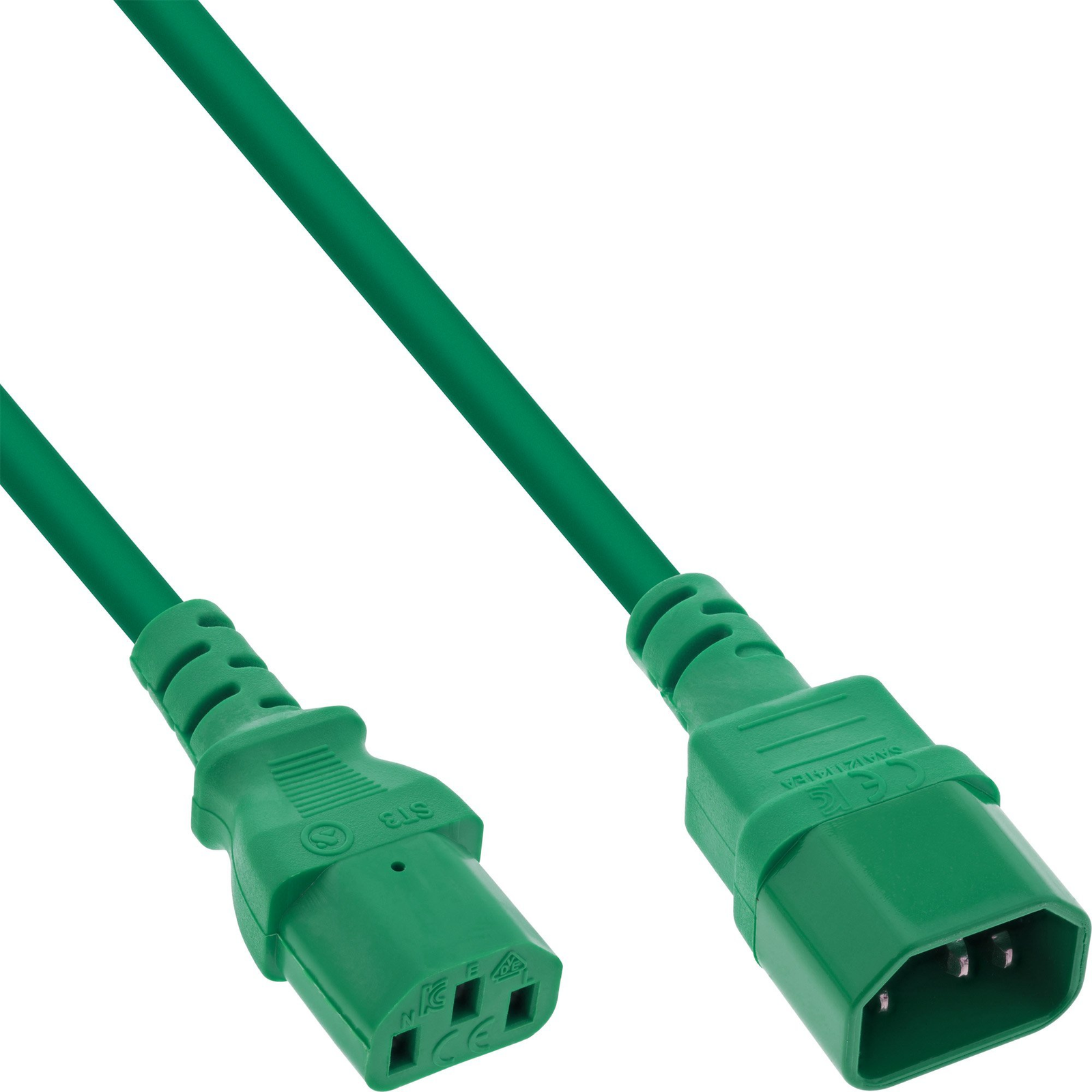 InLine 16504G strujni kabel Zeleno 1,5 m C13 spoj C14 spoj