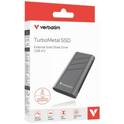 Verbatim TurboMetal SSD USB4 2TB USB Tip-C USB4 Gen 2x2 Srebro