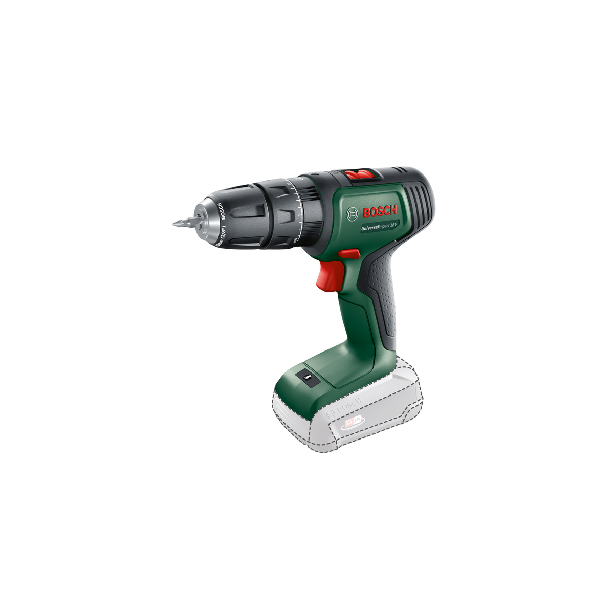 Bosch Universal Impact 18V 1450 RPM Bez ključa 1,3 kg Crno, Zeleno, Crveno