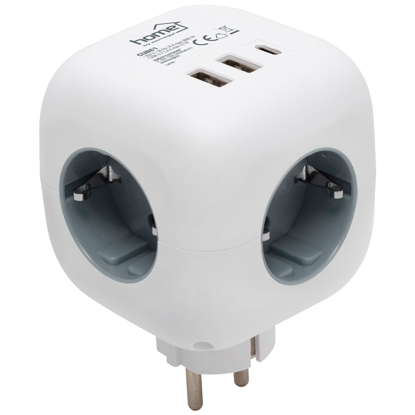 home Strujni razdjeljnik sa 3 utičnice, 3 x USB, kocka - CUBE1