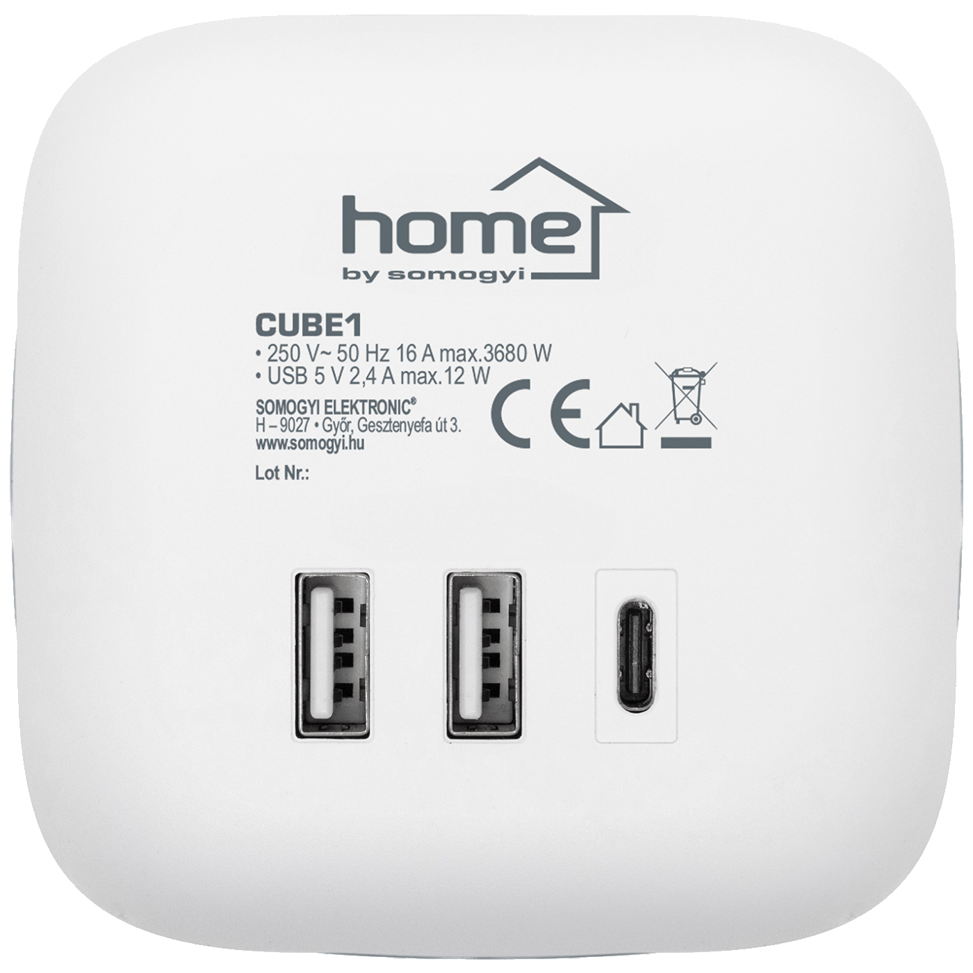 home Strujni razdjeljnik sa 3 utičnice, 3 x USB, kocka - CUBE1