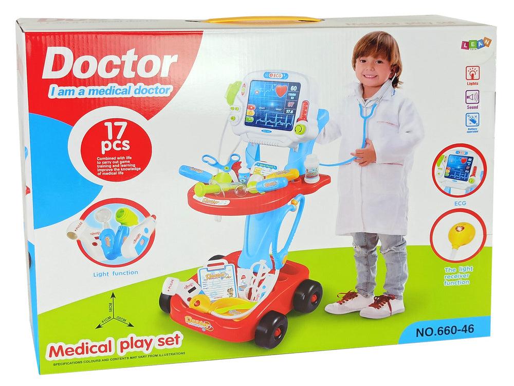 Set medicinskih rekvizita na kolicima - 17 elemenata