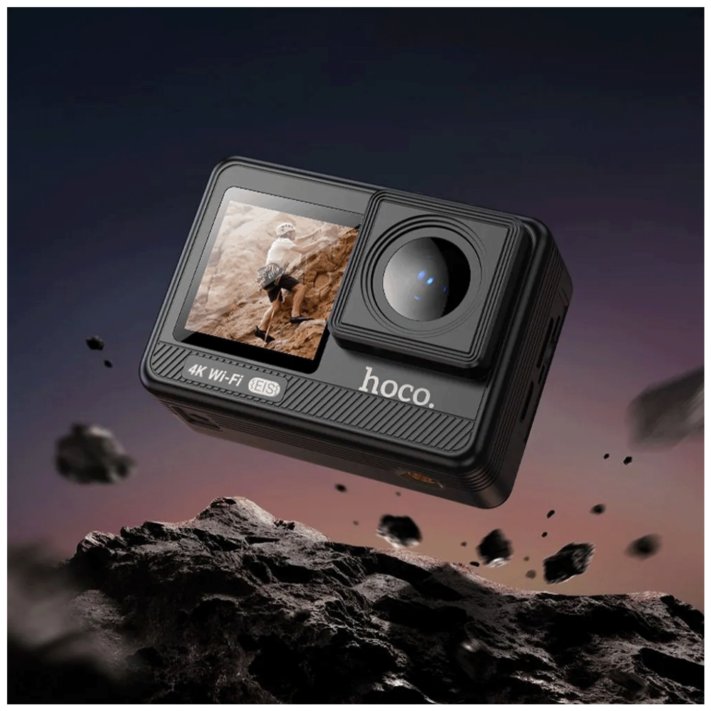 hoco. Sportska kamera, 1.3"/ 2" IPS LCD, 4K UHD, WiFi, microSD - DV101