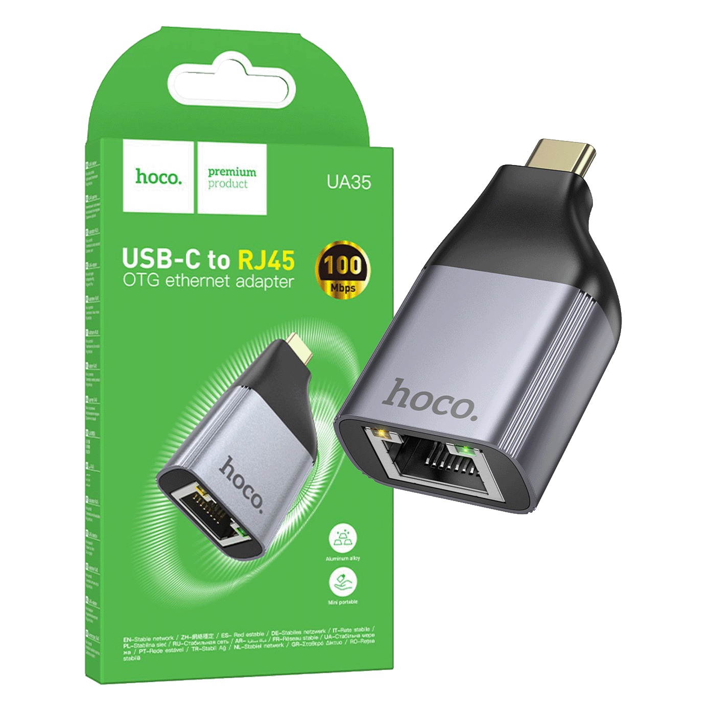 hoco. Adapter USB type C na LAN - UA22 type C