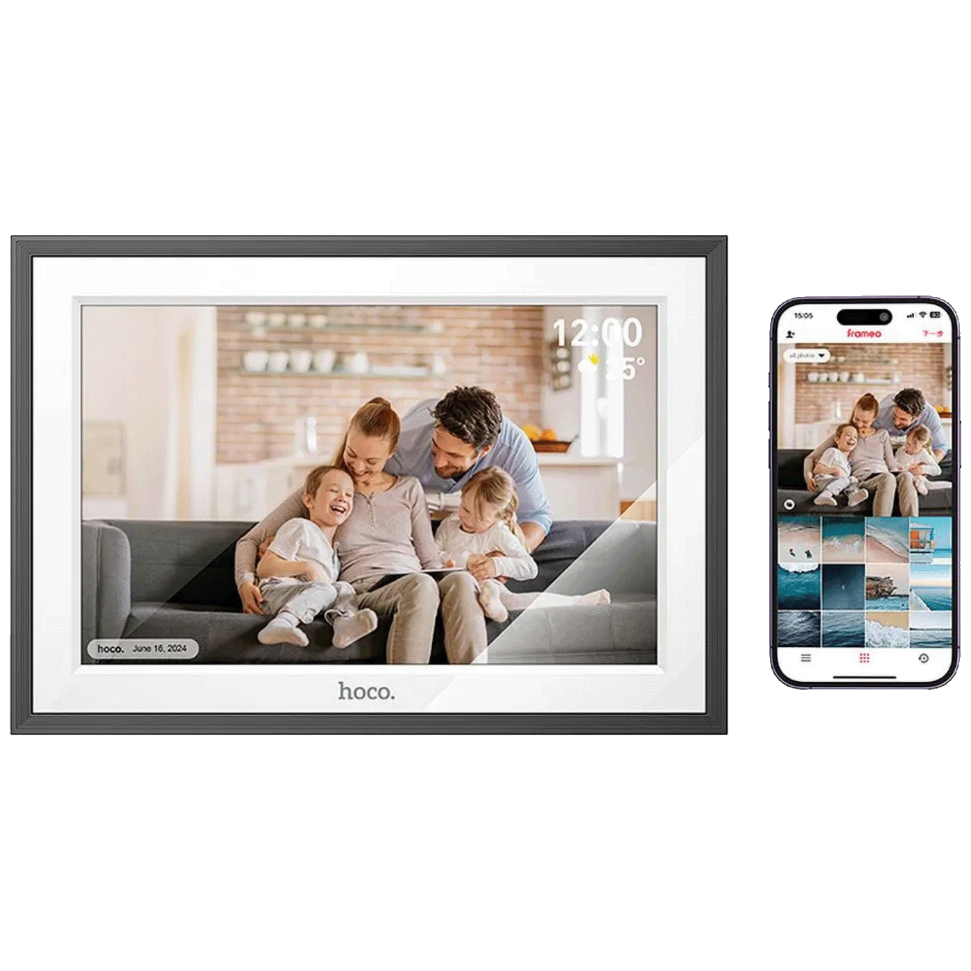 hoco. Digitalni foto okvir 10", LCD touch panelWiFi, microUSB - HI13