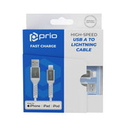 PRIO Charge & Sync USB A na Lightning kabel MFi certificiran 2 m bijele boje