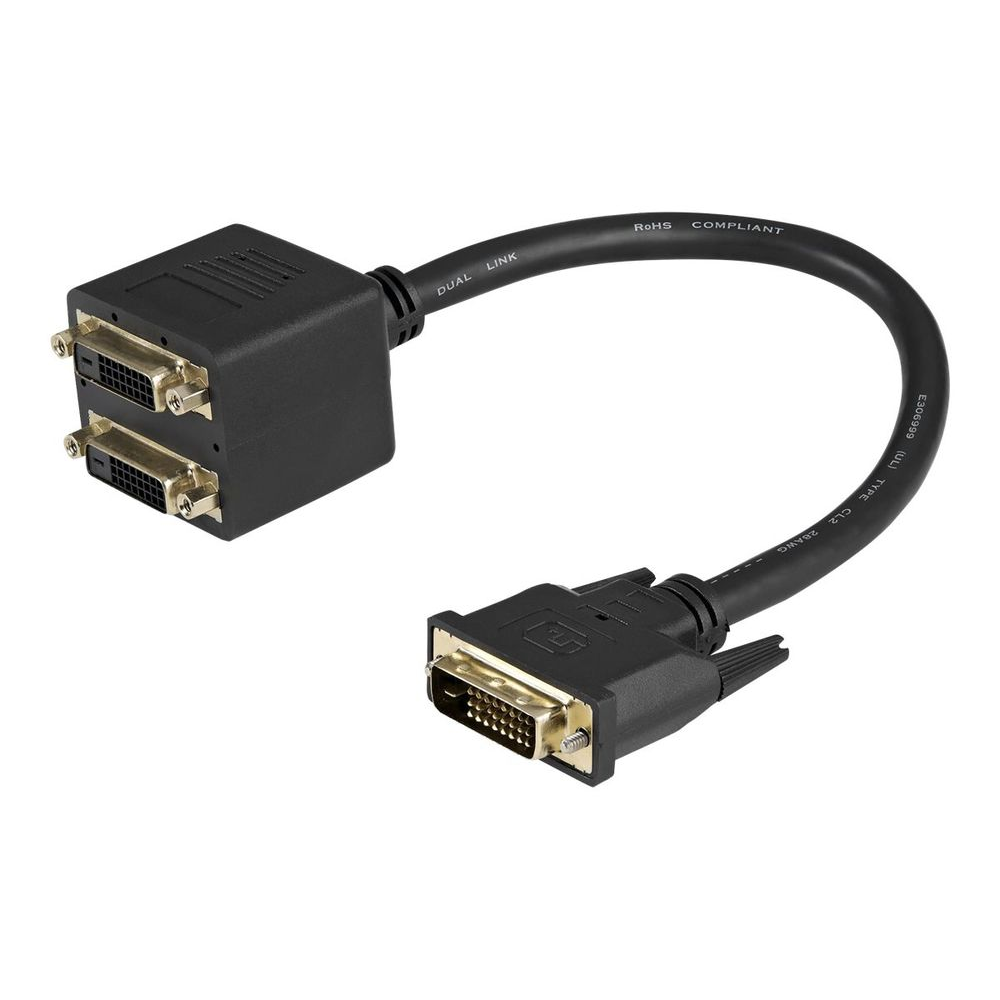 StarTech.com DVISPL1DD DVI kabel 0,3 m DVI-D 2 x DVI-D Crno