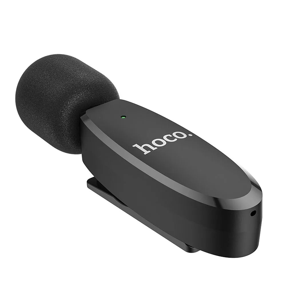 HOCO bežični lavalier mikrofon za iPhone Lightning 8-pin L15 crni