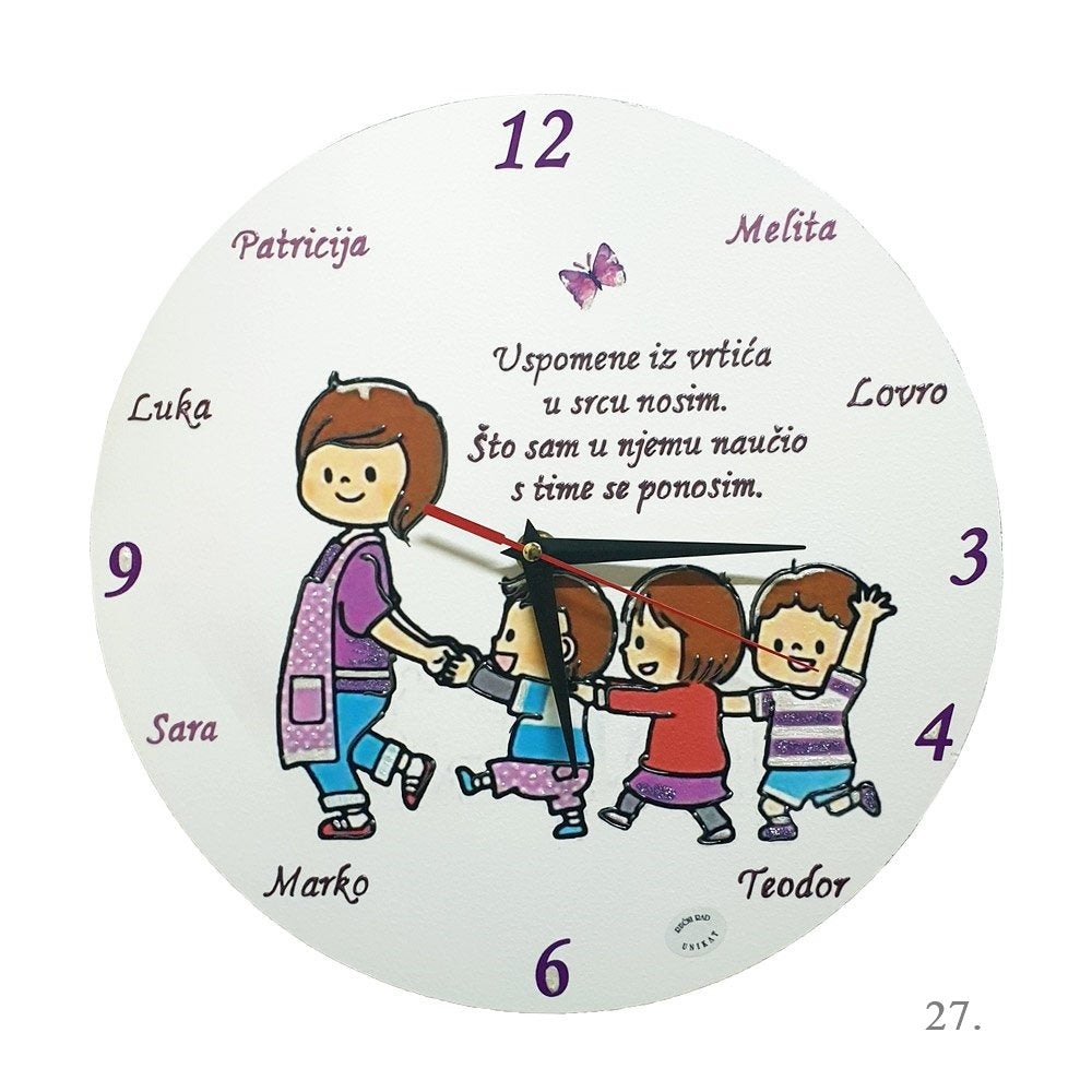 Personalizirani zidni satovi – Unikatni dar zahvalnosti za učiteljice i tete u vrtiću - 27. - 17923