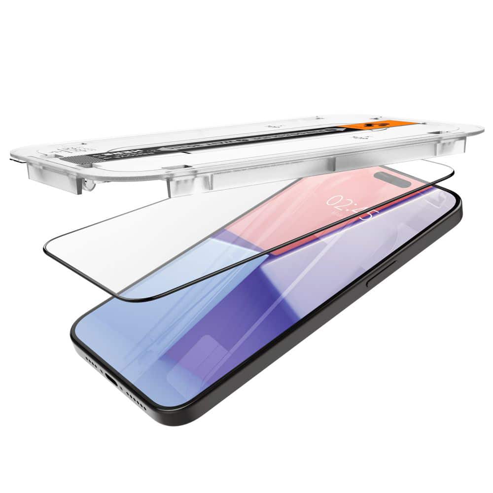 Spigen - Glas.tR EZ-FIT (2 kom) za iPhone 15 Pro - crna