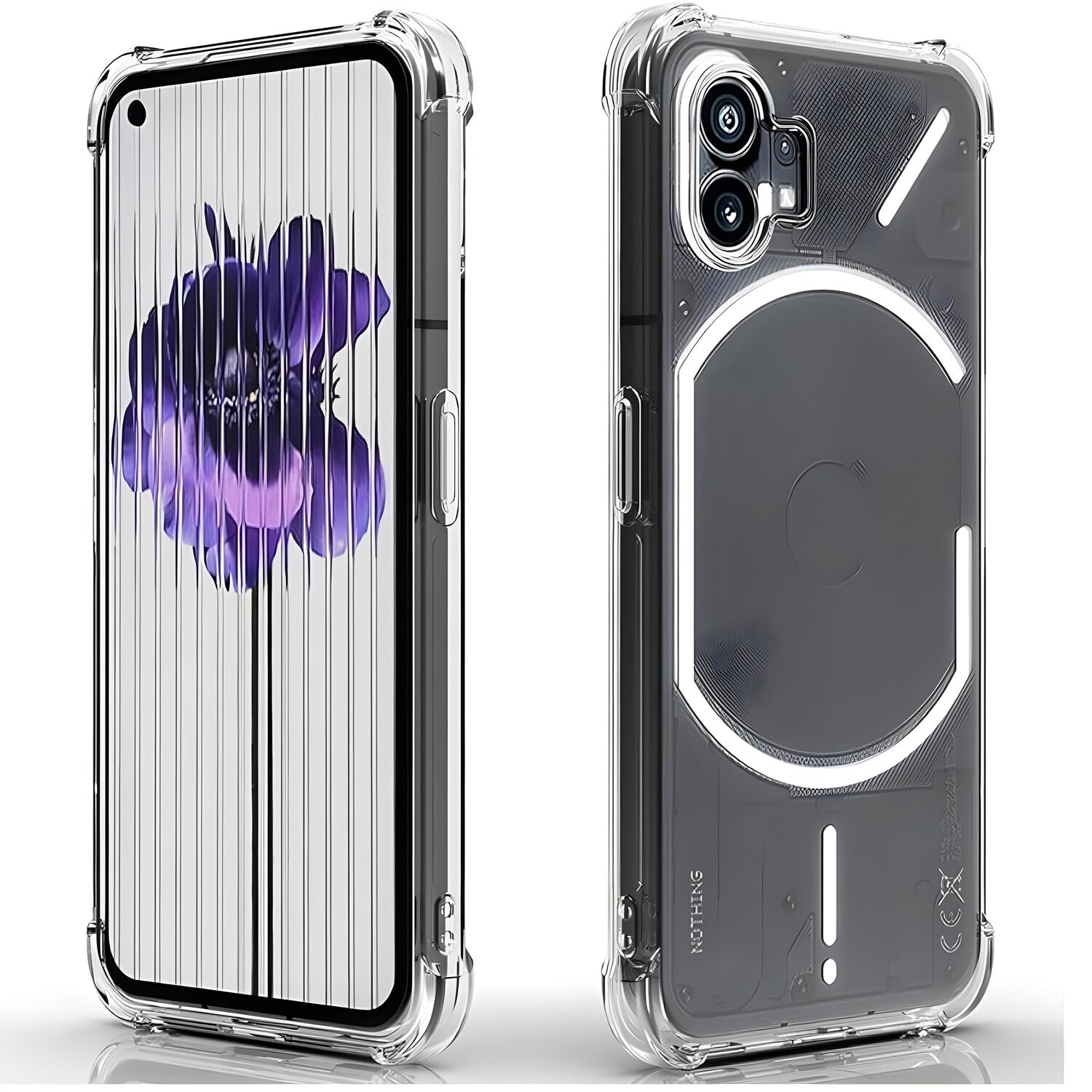 Silikonska futrola s ojačanim rubovima za Nothing Phone (2) - Prozirna KP30096
