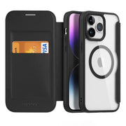 DUX DUCIS Skin X Pro – MagSafe kompatibilna preklopna torbica za Apple iPhone 15 Pro crna