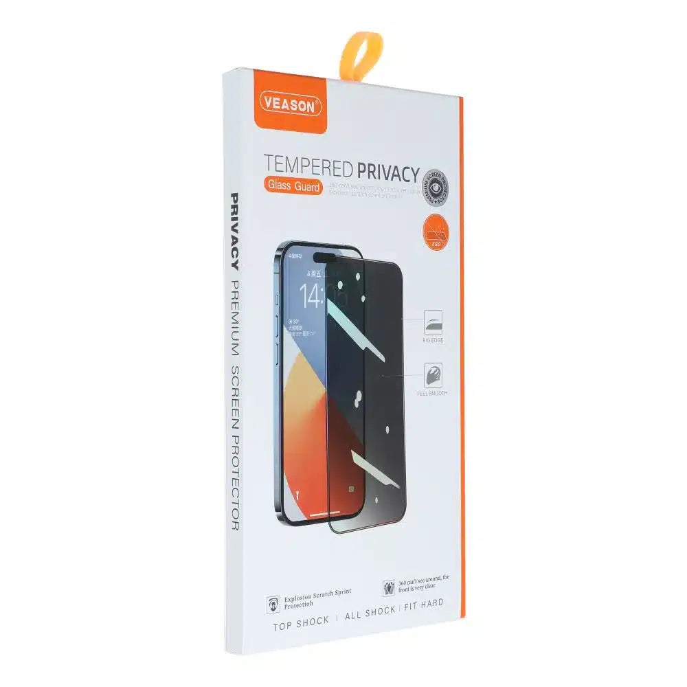 Kaljeno staklo 6D Pro Veason Privacy Glass – za iPhone 13 Pro Max / iPhone 14 Plus crno