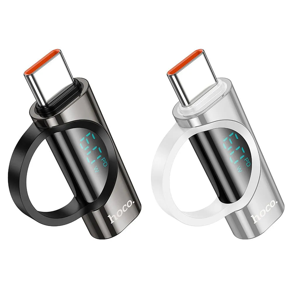 HOCO adapter Type-C (muški) na Lightning (ženski) sa zaslonom 3A 60W UA32A srebrni