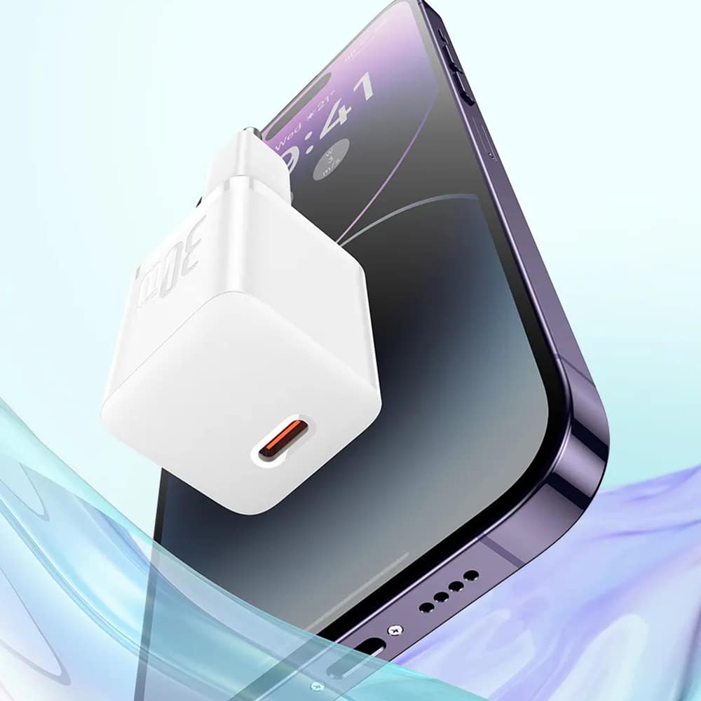 Baseus - zidni punjač (CCGN070401) - GaN- Type-C- brzo punjenje- 30W - crni