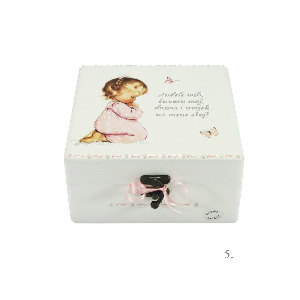 Unikatne kutije za krštenje, rođendan – Poklon koji čuva najposebnije uspomene djevojčica - 5. 16x16x10cm - 165139