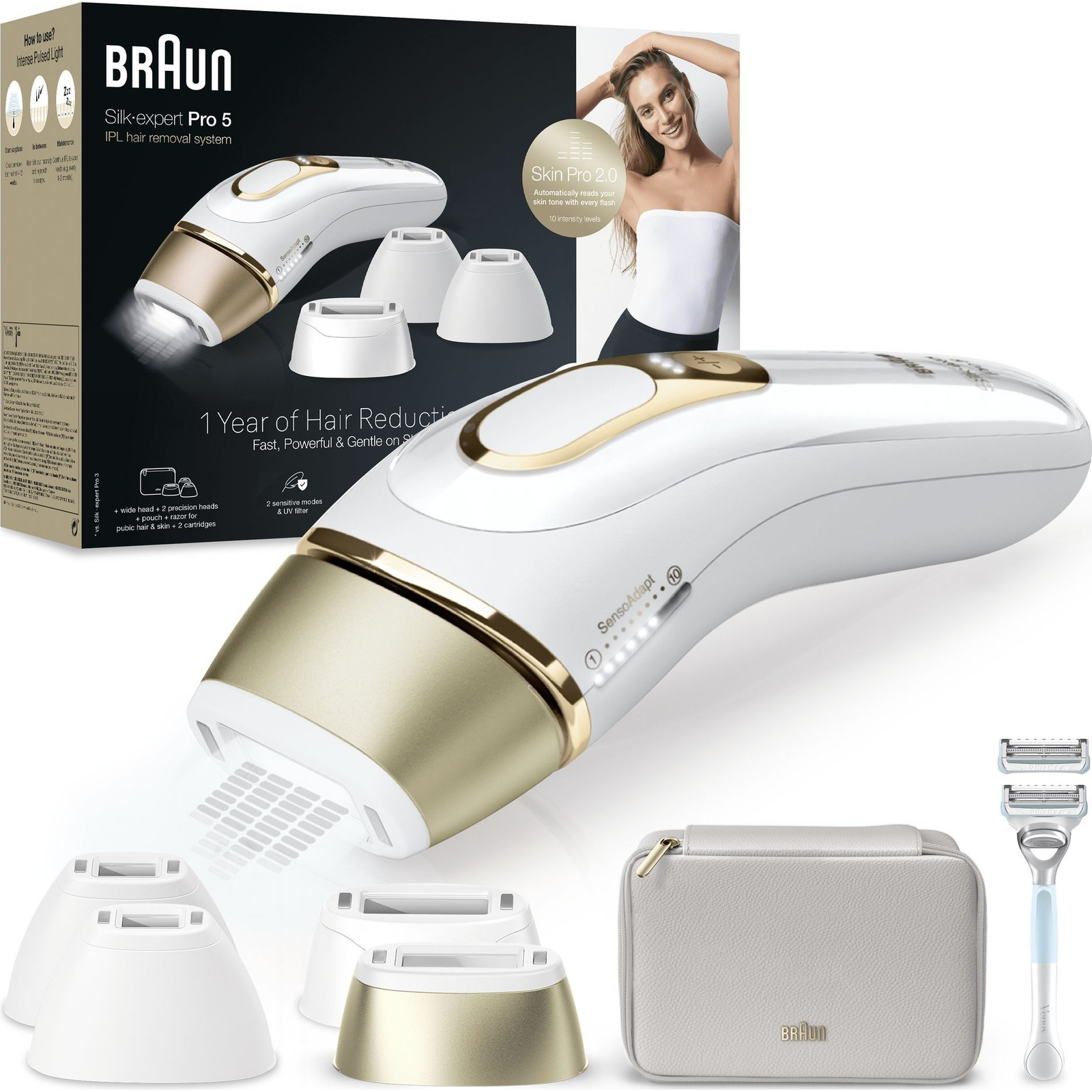 Braun Silk-expert Pro PL5356 Intenzivno pulsirajuće svjetlo (IPL) Zlatno, Bijelo