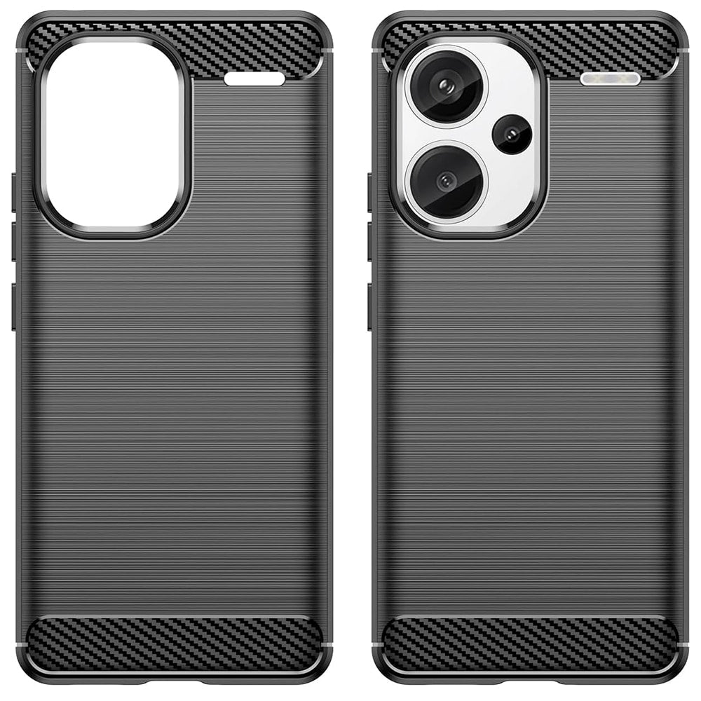 Techsuit Carbon Silicone maska za Xiaomi Redmi Note 13 Pro+ 5G – crna