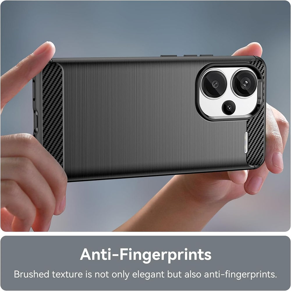 Techsuit Carbon Silicone maska za Xiaomi Redmi Note 13 Pro+ 5G – crna