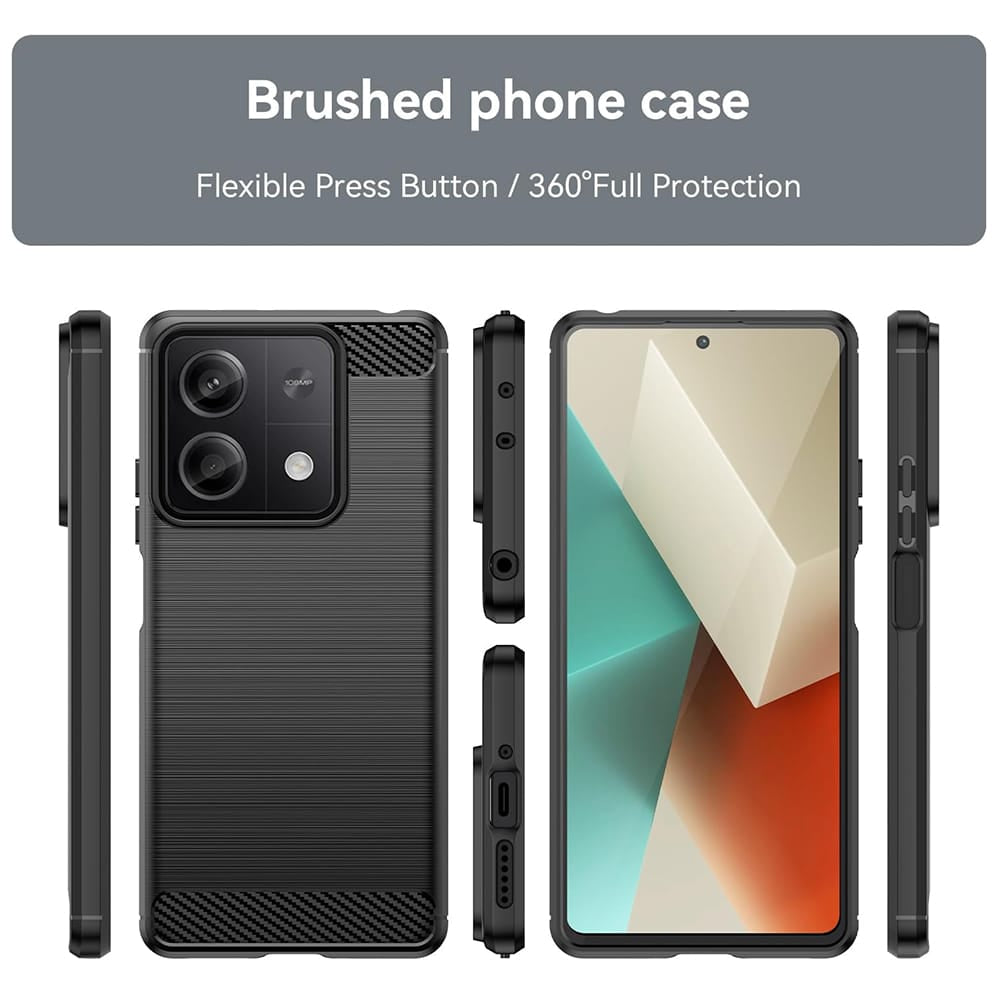 Techsuit Carbon Silicone maska za Xiaomi Redmi Note 13 5G– crna