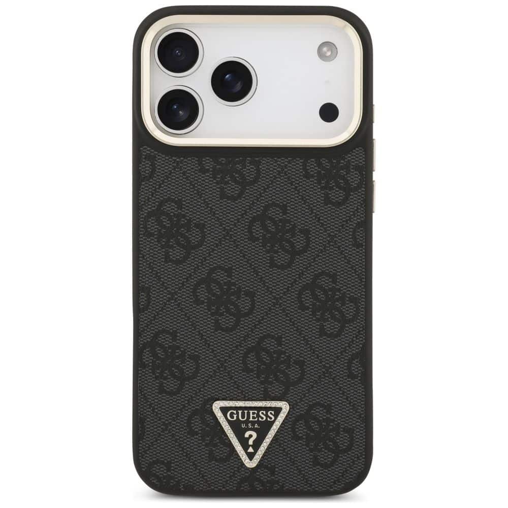 GUESS maskica za IPHONE 17 Pro kompatibilna s MagSafe (4G PU s trokutastim logotipom) zlatno-crna