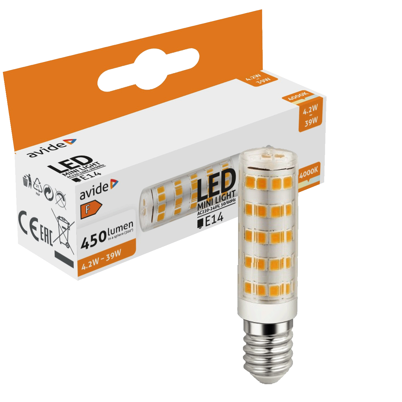 Avide LED sijalica, 4.2W, E14, 4000K, IP20 - ABJD14NW-4.2W-B