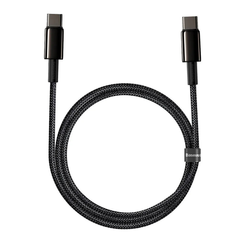 BASEUS kabel Type C do Type C PD100W Power Delivery Tungsten Gold Fast Charging CATWJ-01 1 metar crni