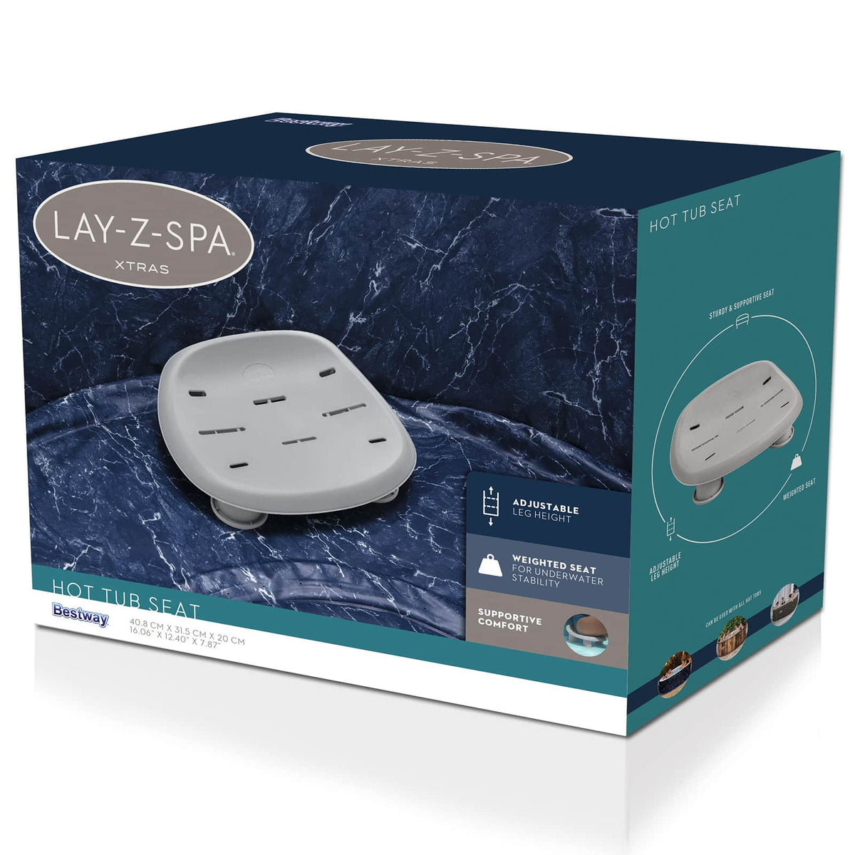 Bestway Spa sjedalo PP i nehrđajući čelik Siva