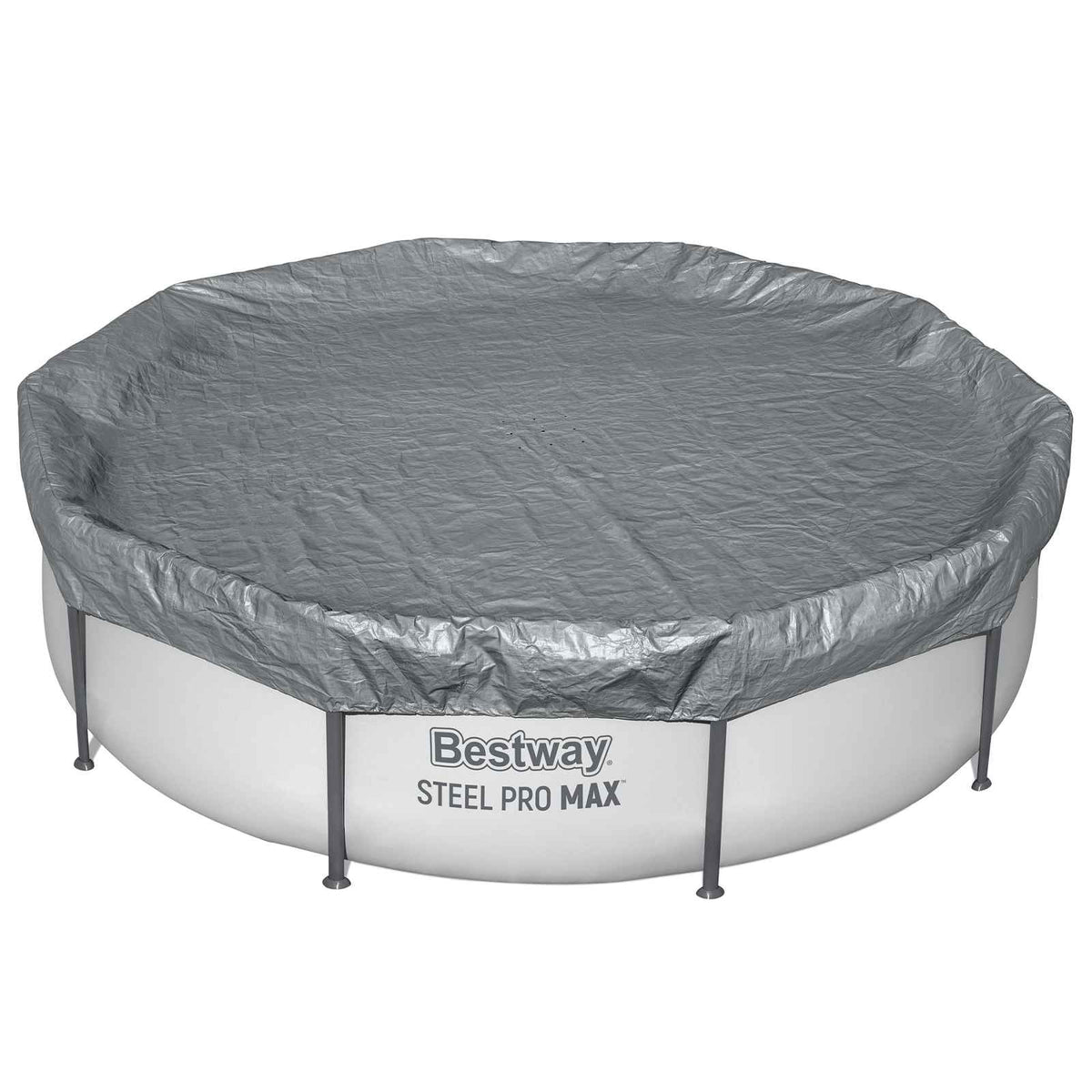 Bestway Pokrivač za bazen Kružni Poliester Siva