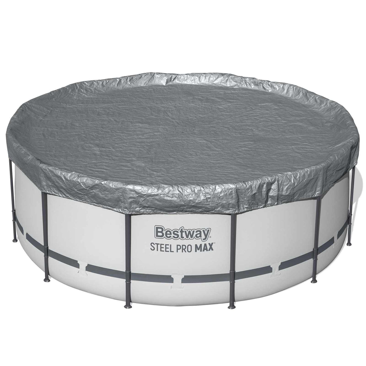 Bestway Pokrivač za bazen Kružni Poliester Siva