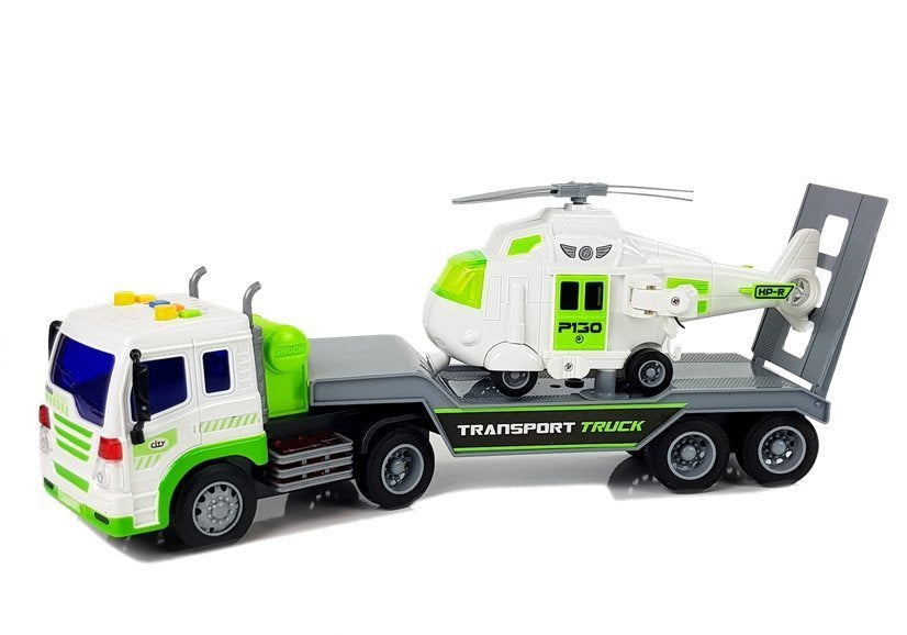 Automobil na baterije s helikopterom u mjerilu 1:16 - zeleno/bijeli