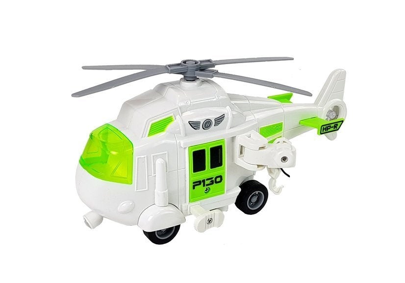 Automobil na baterije s helikopterom u mjerilu 1:16 - zeleno/bijeli
